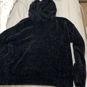 Black Chenille Hoodie
